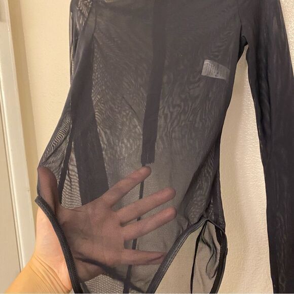 WEISSMAN Balera Dance black Long Sleeve Mesh Leotard overlay SM11109 SA adult - Picture 4 of 13